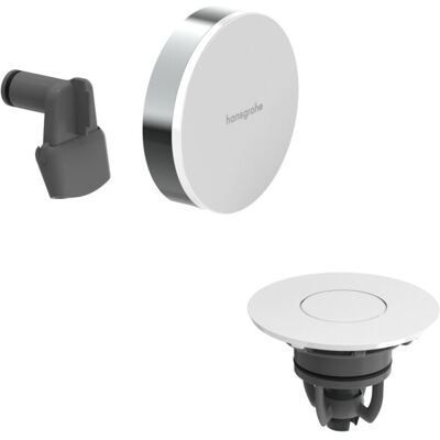 Hansgrohe Exafill Ab- und Überlaufgarnitur 58119000 Oberfläche Deckel weiß hochglanz, chrom, Fertigset, mit Wanneneinlauf Hansgrohe Exafill Ab- und Überlaufgarnitur 58119000 Oberfläche Deckel weiß hochglanz, chrom, Fertigset, mit Wanneneinlauf