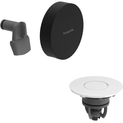 Hansgrohe Exafill Ab- und Überlaufgarnitur 58119670 Oberfläche Deckel weiß hochglanz, mattschwarz, Fertigset, mit Wanneneinlauf Hansgrohe Exafill Ab- und Überlaufgarnitur 58119670 Oberfläche Deckel weiß hochglanz, mattschwarz, Fertigset, mit Wanneneinlauf