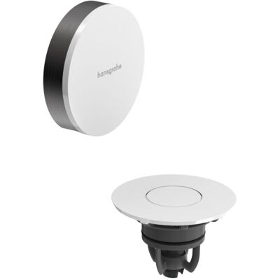 Hansgrohe Flexaplus Ab- und Überlaufgarnitur 58187340 Oberfläche Deckel weiß hochglanz, brushed black chrome, Fertigset Hansgrohe Flexaplus Ab- und Überlaufgarnitur 58187340 Oberfläche Deckel weiß hochglanz, brushed black chrome, Fertigset
