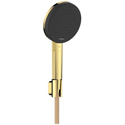 Hansgrohe Raindance Alive Select S Duschkopfhalterungset 24611990 Brausekopf 125mm, 3 Strahlarten wassersparend mit Designflex Textilbrauseschlauch 160 cm, polished gold optic Hansgrohe Raindance Alive Select S Duschkopfhalterungset 24611990 Brausekopf 125mm, 3 Strahlarten wassersparend mit Designflex Textilbrauseschlauch 160 cm, polished gold optic