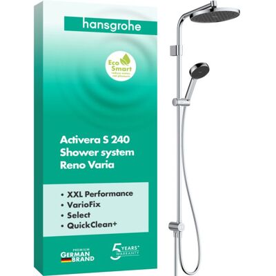 Hansgrohe Activera S Duschsystem 240 28074000 1 Strahlart wassersparend Reno Varia, chrom Hansgrohe Activera S Duschsystem 240 28074000 1 Strahlart wassersparend Reno Varia, chrom