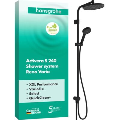 Hansgrohe Activera S Duschsystem 240 28074670 1 Strahlart wassersparend Reno Varia, schwarz matt Hansgrohe Activera S Duschsystem 240 28074670 1 Strahlart wassersparend Reno Varia, schwarz matt