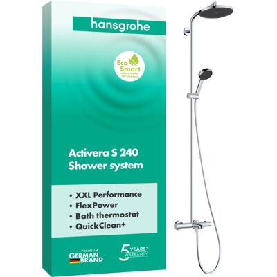 Hansgrohe Activera S Duschsystem 240 28871000 1 Strahlart wassersparend mit Wannenthermostat Ecostat Fine, mit Wannenthermostat Ecostat Fine, chrom Hansgrohe Activera S Duschsystem 240 28871000 1 Strahlart wassersparend mit Wannenthermostat Ecostat Fine, mit Wannenthermostat Ecostat Fine, chrom