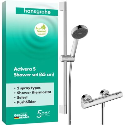 Hansgrohe Activera Select S Brausesystem 28876000 Aufputz, wassersparend, mit Ecostat Fine und Brausestange 65cm, chrom Hansgrohe Activera Select S Brausesystem 28876000 Aufputz, wassersparend, mit Ecostat Fine und Brausestange 65cm, chrom