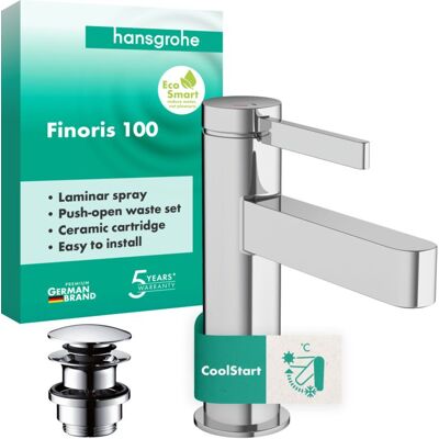 Hansgrohe Finoris Einhebel-Waschtischarmatur 76012000 ComfortZone 100, mit Push-Open-Ablaufgarnitur, chrom Hansgrohe Finoris Einhebel-Waschtischarmatur 76012000 ComfortZone 100, mit Push-Open-Ablaufgarnitur, chrom