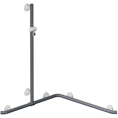 Hewi System 800 K Duschhandlauf 950.35.3409186 1250mm, Brausehalter, Stützen und Rosetten signalweiß, sand Hewi System 800 K Duschhandlauf 950.35.3409186 1250mm, Brausehalter, Stützen und Rosetten signalweiß, sand