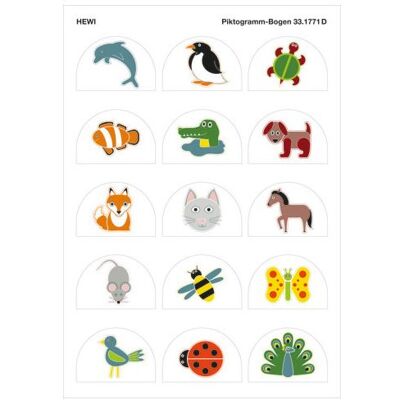 Hewi Piktogramm-Bogen - Tiere - 60x41 mm Hewi Piktogramm-Bogen - Tiere - 60x41 mm