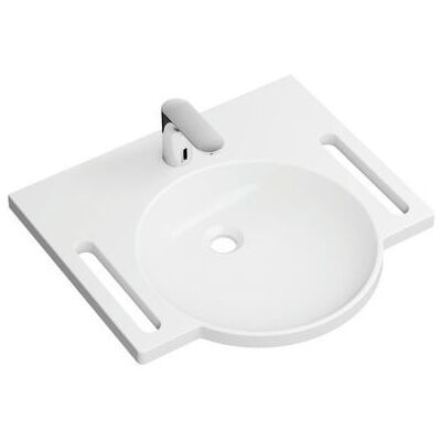 HEWI Mineralguss-Wandwaschbecken - Elektronischer Wasserhahn - Ohne Überlauf HEWI Mineralguss-Wandwaschbecken - Elektronischer Wasserhahn - Ohne Überlauf