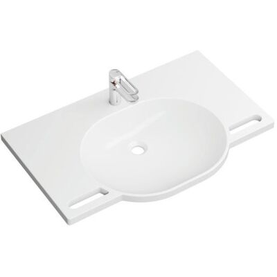 Hewi Weiß Mineralguss-Waschtisch-Set - Wandmontage Hewi Weiß Mineralguss-Waschtisch-Set - Wandmontage