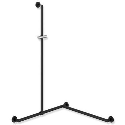 Hewi System 900 Duschhandlauf 900.35.33660JK 1250 x 765 x 965 mm, pulverbeschichtet schwarz tiefmatt/chrom, Ausführung rechts Hewi System 900 Duschhandlauf 900.35.33660JK 1250 x 765 x 965 mm, pulverbeschichtet schwarz tiefmatt/chrom, Ausführung rechts
