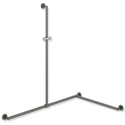 Hewi System 900 Duschhandlauf 900.35.33260DD 1250 x 1185 x 765 mm, pulverbeschichtet dunkelgrau tiefmatt/chrom, Ausführung rechts Hewi System 900 Duschhandlauf 900.35.33260DD 1250 x 1185 x 765 mm, pulverbeschichtet dunkelgrau tiefmatt/chrom, Ausführung rechts
