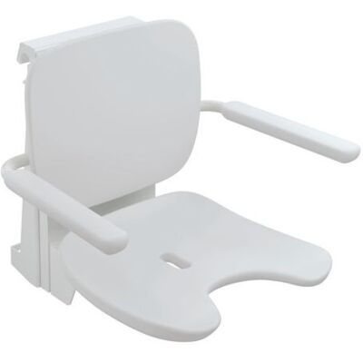 Hewi Wandmontierter Duschsitz - Ergonomisch, 150kg, Klappbar, Chrom-Details Hewi Wandmontierter Duschsitz - Ergonomisch, 150kg, Klappbar, Chrom-Details