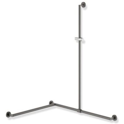 Hewi System 900 Duschhandlauf 900.35.33460DD 1250 x 965 x 965 mm, pulverbeschichtet dunkelgrau tiefmatt/chrom, Ausführung links Hewi System 900 Duschhandlauf 900.35.33460DD 1250 x 965 x 965 mm, pulverbeschichtet dunkelgrau tiefmatt/chrom, Ausführung links