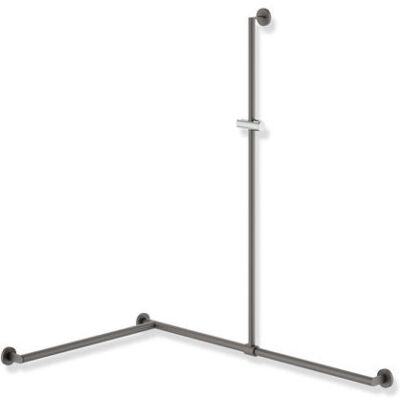 Hewi System 900 Duschhandlauf 900.35.33560DD 1250 x 1185 x 765 mm, pulverbeschichtet dunkelgrau tiefmatt/chrom, Ausführung links Hewi System 900 Duschhandlauf 900.35.33560DD 1250 x 1185 x 765 mm, pulverbeschichtet dunkelgrau tiefmatt/chrom, Ausführung links