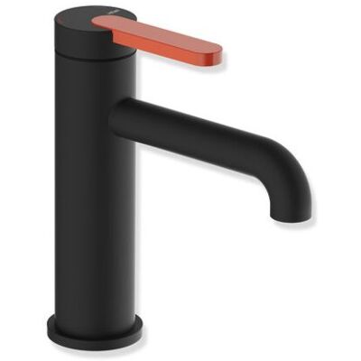 Hewi AQ477 Waschtischarmatur AQ1.12M1136036 pulverbeschichtet Schwarz tiefmatt, Griff koralle Hewi AQ477 Waschtischarmatur AQ1.12M1136036 pulverbeschichtet Schwarz tiefmatt, Griff koralle
