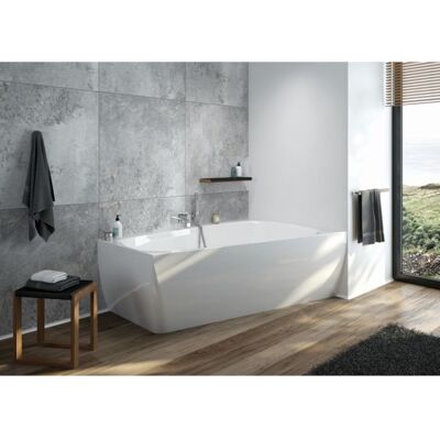 Hoesch Monoblock-Badewanne - Weiß, 180x140cm, rechts, mit Überlaufschlitz Hoesch Monoblock-Badewanne - Weiß, 180x140cm, rechts, mit Überlaufschlitz