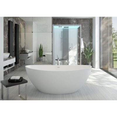 Hoesch Namur freistehende Badewanne 4405.013305 weiß matt, Solique, 150 x 70 cm, verchromt Hoesch Namur freistehende Badewanne 4405.013305 weiß matt, Solique, 150 x 70 cm, verchromt