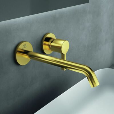 Ideal Standard Wand-Waschtischarmatur - Brushed Gold - 225mm Ausladung Ideal Standard Wand-Waschtischarmatur - Brushed Gold - 225mm Ausladung
