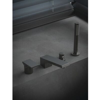 Ideal Standard 4-Loch-Wannenarmatur BD518A5 mit Auslauf, mit Handbrauseset, magnetic grey Ideal Standard 4-Loch-Wannenarmatur BD518A5 mit Auslauf, mit Handbrauseset, magnetic grey