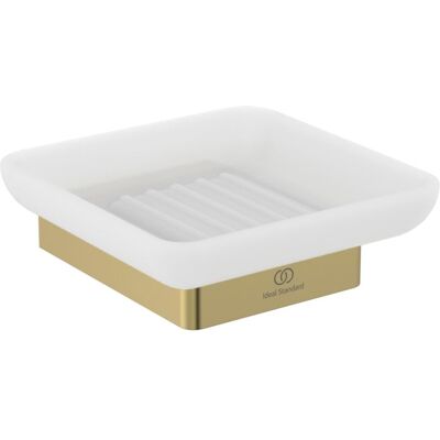 Ideal Standard - Conca Cube Wand Seifenschale - Rechteckig, Brushed Gold - Seifenschale Ideal Standard - Conca Cube Wand Seifenschale - Rechteckig, Brushed Gold - Seifenschale