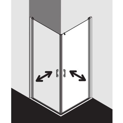 Kermi Liga Eckeinstieg Dusche - Silber Mattglanz - 100x200cm Kermi Liga Eckeinstieg Dusche - Silber Mattglanz - 100x200cm