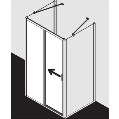 Kermi Liga Gleittür 2-tlg. bodenfrei mit Festfeld LID2L145201AK 141-146x200cm, silber mattglanz, ESG klar, links, auf Duschwanne Kermi Liga Gleittür 2-tlg. bodenfrei mit Festfeld LID2L145201AK 141-146x200cm, silber mattglanz, ESG klar, links, auf Duschwanne
