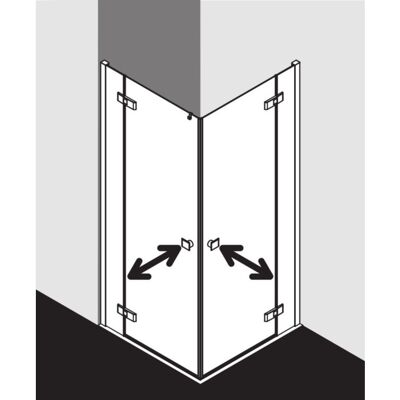 Kermi MENA Eckeinstieg-Schwenktür - 103 cm, Schwarz, Sicherheitsglas Kermi MENA Eckeinstieg-Schwenktür - 103 cm, Schwarz, Sicherheitsglas