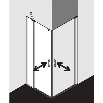 Kermi PEGA Duschtür - 2-teilig, Silber, 2000mm Kermi PEGA Duschtür - 2-teilig, Silber, 2000mm