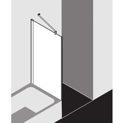 Kermi Pega Duschwand - Silber Hochglanz 80x160cm - Sicherheitsglas Kermi Pega Duschwand - Silber Hochglanz 80x160cm - Sicherheitsglas