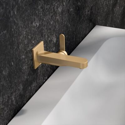 KEUCO IXMO Flat Wandmontage Armatur - Badwaschtisch, Messing gebürstet KEUCO IXMO Flat Wandmontage Armatur - Badwaschtisch, Messing gebürstet