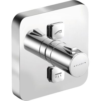 Kludi Push Brause-Thermostat - Duschthermostat, 2 Verbraucher, Soft-Edge Rosette Kludi Push Brause-Thermostat - Duschthermostat, 2 Verbraucher, Soft-Edge Rosette