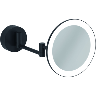 Kludi VELA R LED Kosmetikspiegel mit Wandhalterung - Schwarz Kludi VELA R LED Kosmetikspiegel mit Wandhalterung - Schwarz