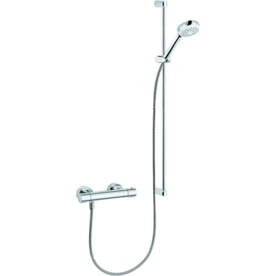 Kludi Logo Shower-Duo 6857805-00 AP, Thermostat Brausearmatur, mit Wandstange 900mm, chrom Kludi Logo Shower-Duo 6857805-00 AP, Thermostat Brausearmatur, mit Wandstange 900mm, chrom