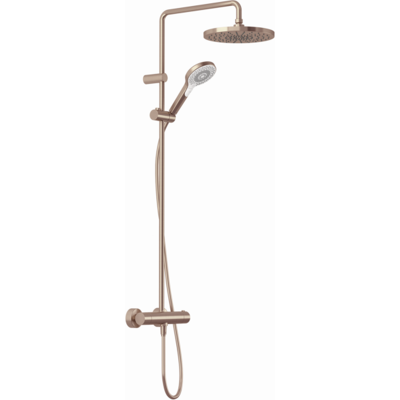 Kludi DIVE Dive X 3S Thermostat-Dual-Shower-System 69067N1-00 mit Handbrause, mit Kopfbrause Ø 25 cm, Brushed bronze PVD Kludi DIVE Dive X 3S Thermostat-Dual-Shower-System 69067N1-00 mit Handbrause, mit Kopfbrause Ø 25 cm, Brushed bronze PVD