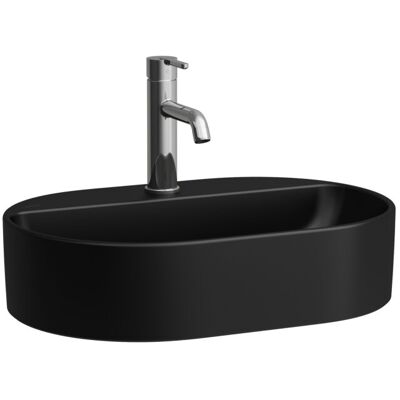 Laufen SAVOY Waschtisch-Schale H8129457161041 38x55cm, oval, mit Überlauf, 1 Hahnloch, schwarz matt Laufen SAVOY Waschtisch-Schale H8129457161041 38x55cm, oval, mit Überlauf, 1 Hahnloch, schwarz matt