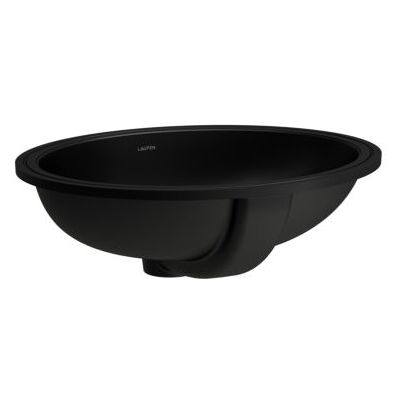 Laufen SAVOY Einbauwaschtisch H8189437161551 44,6x36,2cm, Einbau von unten, oval, mit Überlauf, Unterseite glasiert, schwarz matt Laufen SAVOY Einbauwaschtisch H8189437161551 44,6x36,2cm, Einbau von unten, oval, mit Überlauf, Unterseite glasiert, schwarz matt