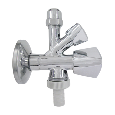 AquaCraft Kombi-Eckventil selbstdichtend 3/8" YRBA61001000120 mit Kunststoff-Tülle und Rosette, Chrom AquaCraft Kombi-Eckventil selbstdichtend 3/8" YRBA61001000120 mit Kunststoff-Tülle und Rosette, Chrom