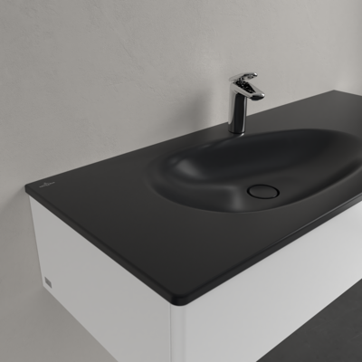 Villeroy & Boch Antao - Schwarzes Wandwaschbecken mit Überlauf Villeroy & Boch Antao - Schwarzes Wandwaschbecken mit Überlauf
