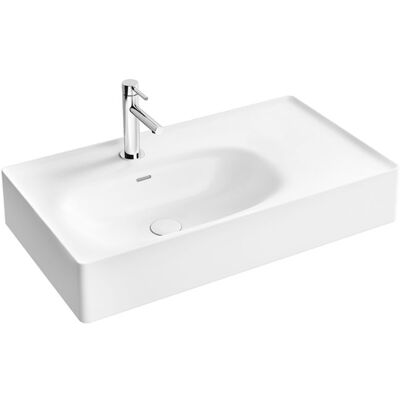 Vitra Equal Waschtisch - asymmetrisch - 80x45cm - Weiß Vitra Equal Waschtisch - asymmetrisch - 80x45cm - Weiß