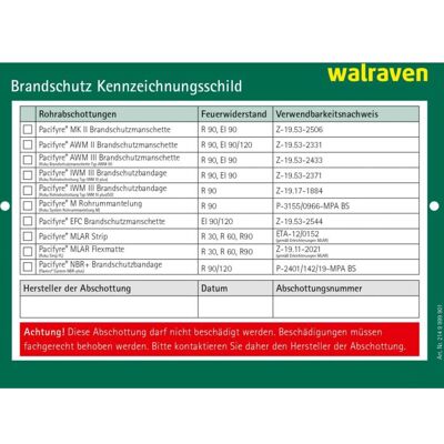 Walraven Pacifyre Kennzeichnungsschild 2149999901 für Wände und Decken Walraven Pacifyre Kennzeichnungsschild 2149999901 für Wände und Decken