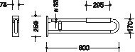 Hewi 801 Stützklappgriff 801.50.13199 900 mm, reinweiß, drehbar, mit Armpolster