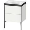 Duravit XViu Waschtisch-Unterschrank XV4709NB218P 60x48cm, 2 Auszüge, ohne Hahnloch, schwarz matt, Rahmen P, weiß matt