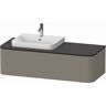 Duravit Happy D.2 Waschtisch-Unterschrank HP4942L9292 35,4 x 130 x 55 cm, 1 Auszug, für Aufsatzbecken, links, steingrau seidenmatt