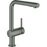 Grohe Minta Spültisch-Einhebelmischer 30274AL0 hard graphite gebürstet, herausziehbare Dual-Spülbrause, L-Auslauf