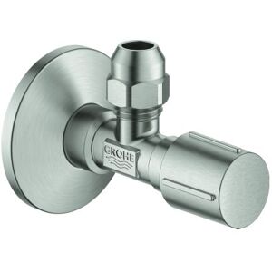 Grohe Eckventil 22037DC0 1/2" x 3/8", Metallgriff, Rosette, Quetschverschraubung 1 cm, supersteel Grohe Eckventil 22037DC0 1/2" x 3/8", Metallgriff, Rosette, Quetschverschraubung 1 cm, supersteel