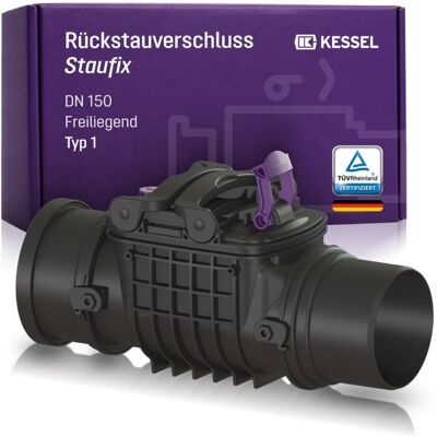 Kessel Rückstauverschluss 720150 DN 150, L/H 526 x 306 mm, freiliegend, Kunststoff Kessel Rückstauverschluss 720150 DN 150, L/H 526 x 306 mm, freiliegend, Kunststoff