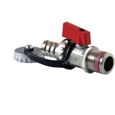 Premium Hermann Schmidt KFE-Kugelhahn 1/2" selbstdichtend, Flügelgriff rot, vernickelt Premium Hermann Schmidt KFE-Kugelhahn 1/2" selbstdichtend, Flügelgriff rot, vernickelt
