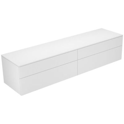 Keuco Edition 400 Sideboard - 4 Schubladen - Weiß Hochglanz / Cashmere Glas - Sideboard Keuco Edition 400 Sideboard - 4 Schubladen - Weiß Hochglanz / Cashmere Glas - Sideboard