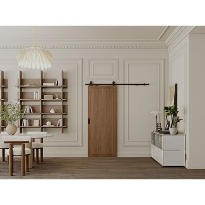 Vente-unique Schiebetür mit Laufschiene - MDF & Holz - Holzfarben dunkel - 205 x 83 cm - SANDORA Vente-unique Schiebetür mit Laufschiene - MDF & Holz - Holzfarben dunkel - 205 x 83 cm - SANDORA