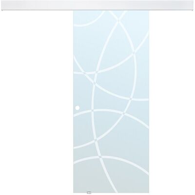 Vente-unique Schiebetür mit Laufschienensystem - 205 x 73 cm - Sicherheitsglas - HEIDI Vente-unique Schiebetür mit Laufschienensystem - 205 x 73 cm - Sicherheitsglas - HEIDI